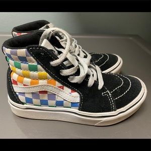 Vans - high tops - kids - colored checkerboard